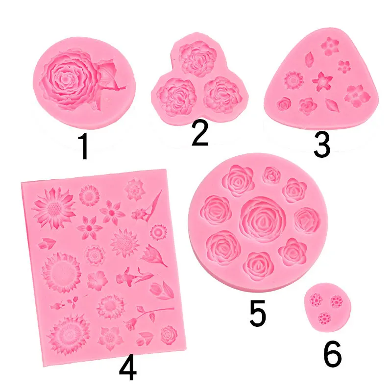 

Mini Rose Flower Silicone Mold Candy Clay Chocolate Gumpaste Mould Kitchen Baking Cupcake Topper Fondant Cake Decorating Tools