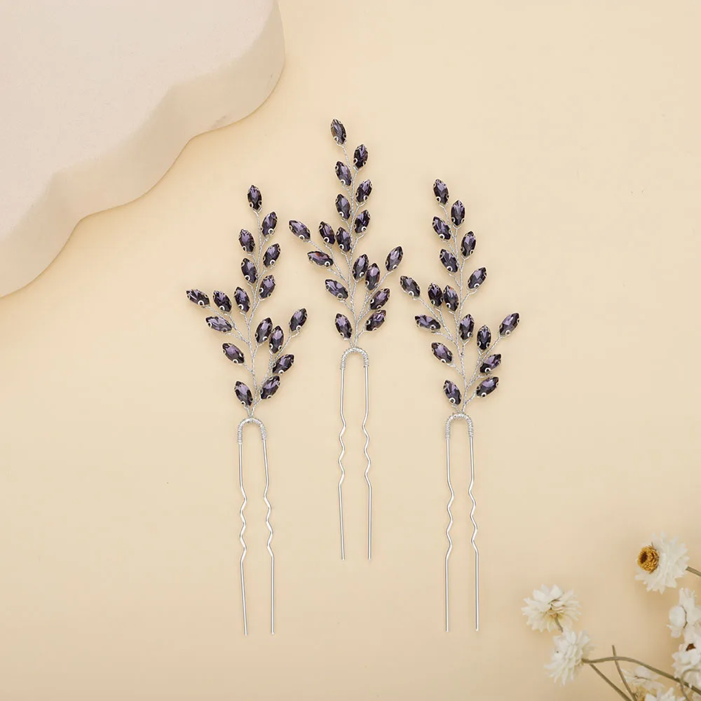 Rhinestone Hairpins for Women Party Wedding Headpieces 7 Colors hair accessories bridal hair accessories