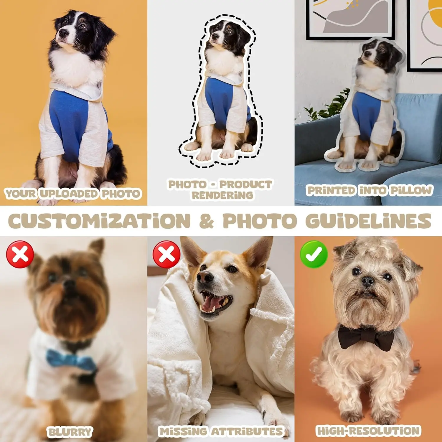 Custom Pets Cushion Personalized Filling Pets Photo Cushion DIY Pillow for Putting Picture of Cats and Dogs Home Decor 4
