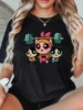 Girls Super Powerful Blouse Training Harajuku Short Sleeve Casual Women's T-shirt Clothing Street Tops Tees Aesthetic Clothes 1
