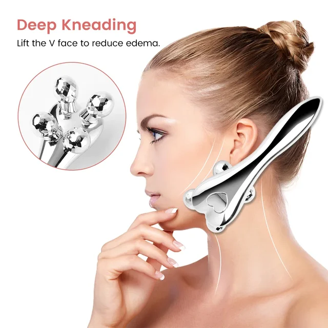 4D Roller Massager Face Massage Y Shape 360 Rotate Thin Face Body Shaping Relaxation Lifting Wrinkle Remover Facial Massage 2