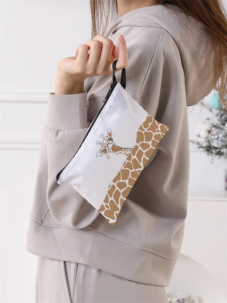 Ladies' Foldable Cartoon Giraffe Pattern Large Shopping Bag Foldable Storage Reusable Easy to Carry Capacity Handbag