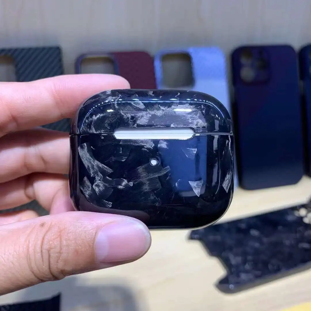 

Настоящие кованые Углеродные волокна для AirPods 3, Ультратонкий чехол, беспроводные наушники, ударопрочные черные для AirPods 3, аксессуары