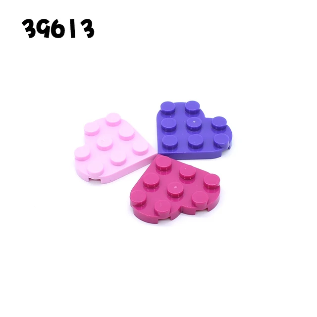 Rainbow Pig MOC Particles 39613 Plate, Round 3 x 3 Heart Assembles Building  Blocks Parts DIY electric Educational Toy