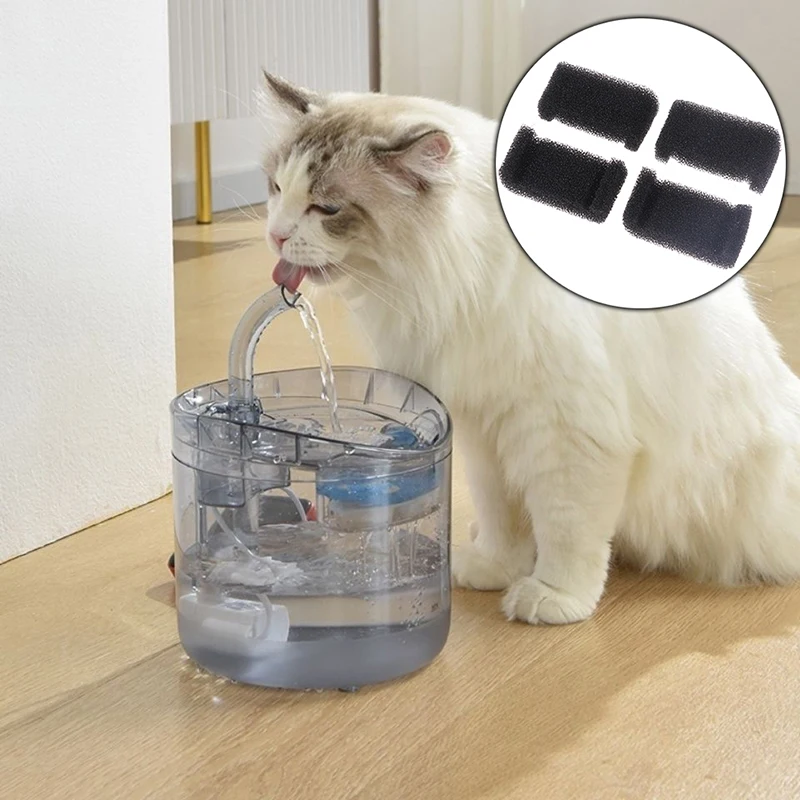4/6/12pcs Sponge Filter For Cat Fountain Replacement Pet Fountain Water