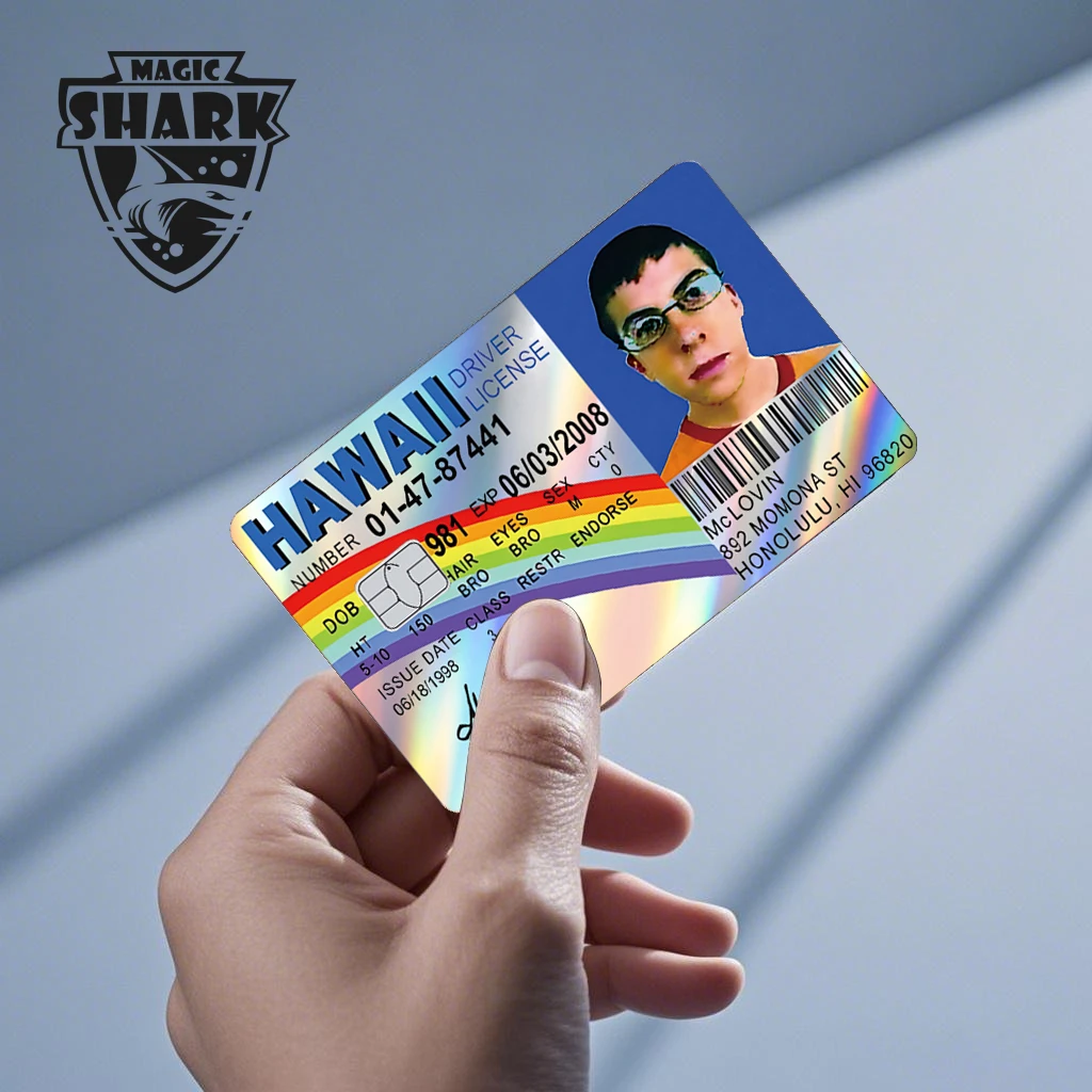 Magic Shark Mcloving Spider Anime Shinny Laser Holographic Matte Skin Film Aufkleber für Debit Bank Kreditkarte