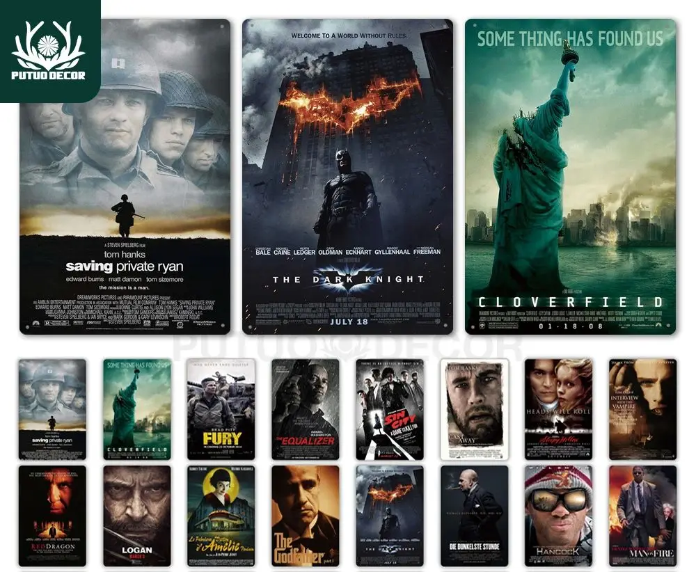 Putuo 장식 영화 금속 포스터 플라크 금속 빈티지 필름 금속 사인 주석 표지판 벽 장식 남자 동굴 바 펍 클럽 장식