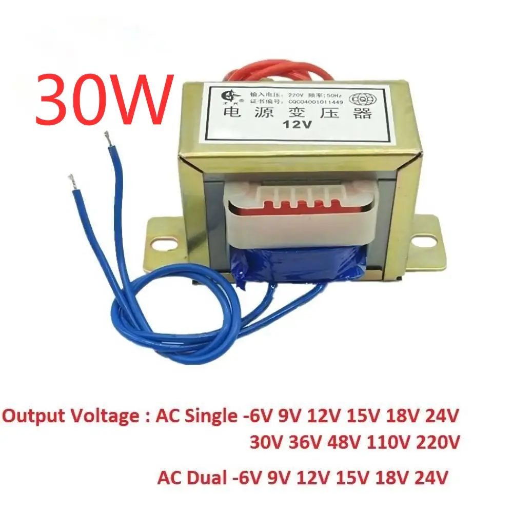 

EI66 * 32 30W DB-30VA transformer input voltage 50Hz, 60Hz AC 220V output single/double group 6V 9V 12V 15V 18V 24V