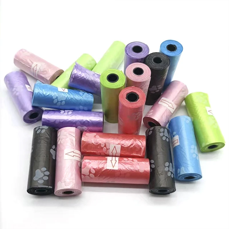 15bag/Roll Dog Cat Poop Bag Collector Pet Pick Up Degradable Garbage Bag Convenient Clean Waste Trash Outdoor Pet Supplies