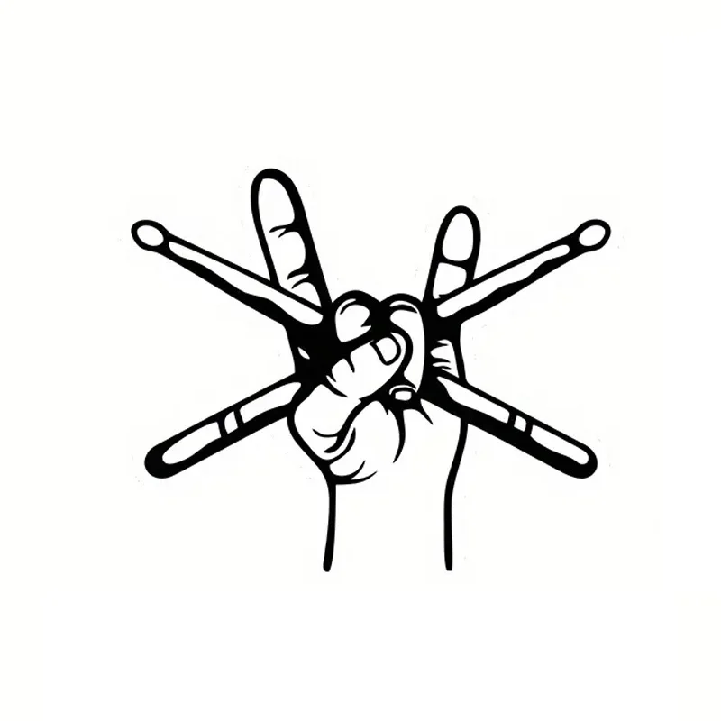 Rock and Roll Drummer Waterproof Vinyl Decal - Funny Car Sticker Exterior Decoration
