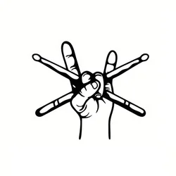 Rock and Roll Drummer Waterproof Vinyl Decal - Funny Car Sticker Exterior Decoration - 13x11cm (JT654 - 13cm - Black)