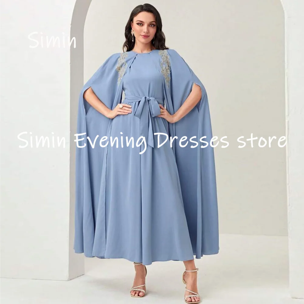 

Simin Chiffon A-line Scoop Neckline Ruffle Populer Formal Prom Gown Ankle-length Evening Elegant Party dresses for women 2023