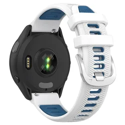 Universal Silicone Sports Strap - 18/20/22mm Adjustable Bracelet - Forerunner 255 265 (Wh1)