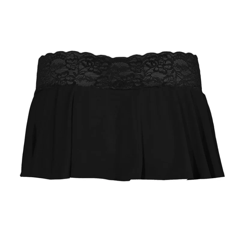 Summer New Women's Fashion Cute Short Skirt Sexy Temptation Casual Solid Color Lace Splicing Low Waist Mini Skirts Sleepy Pants_ecoleips.com