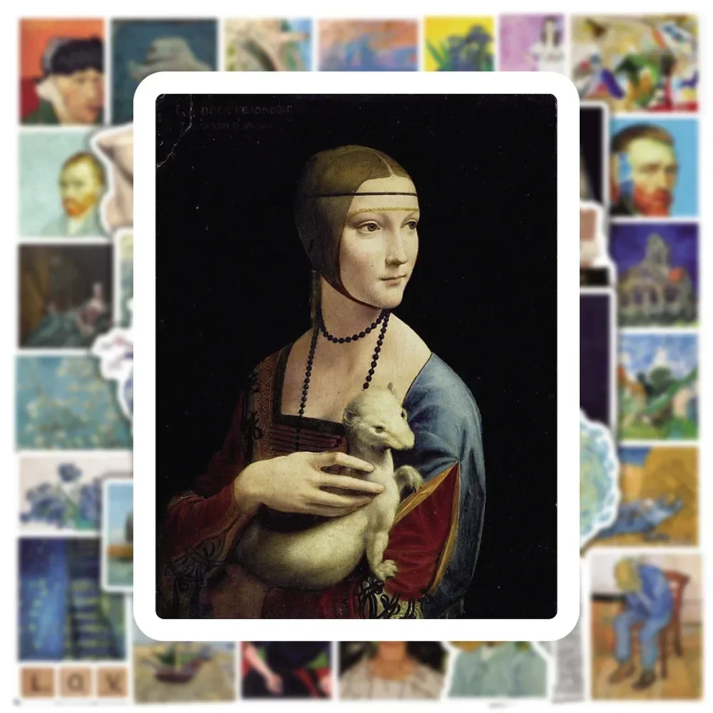 50/100Pcs Van Gogh Oil Painting Aesthetic Stickers Pack — Waterproof DIY Art Decals for... - SKU OPAS2118 - UGI Packaging