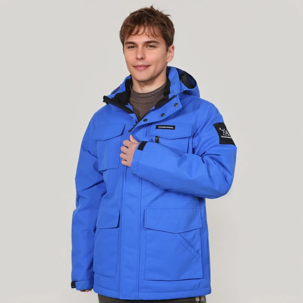 Winter Men Skiing Jackets Loose Warm Snow Coat Multi Pocket Snowboard Sport Tops Outdoor Waterproof Windproof Adult Ski Clothes