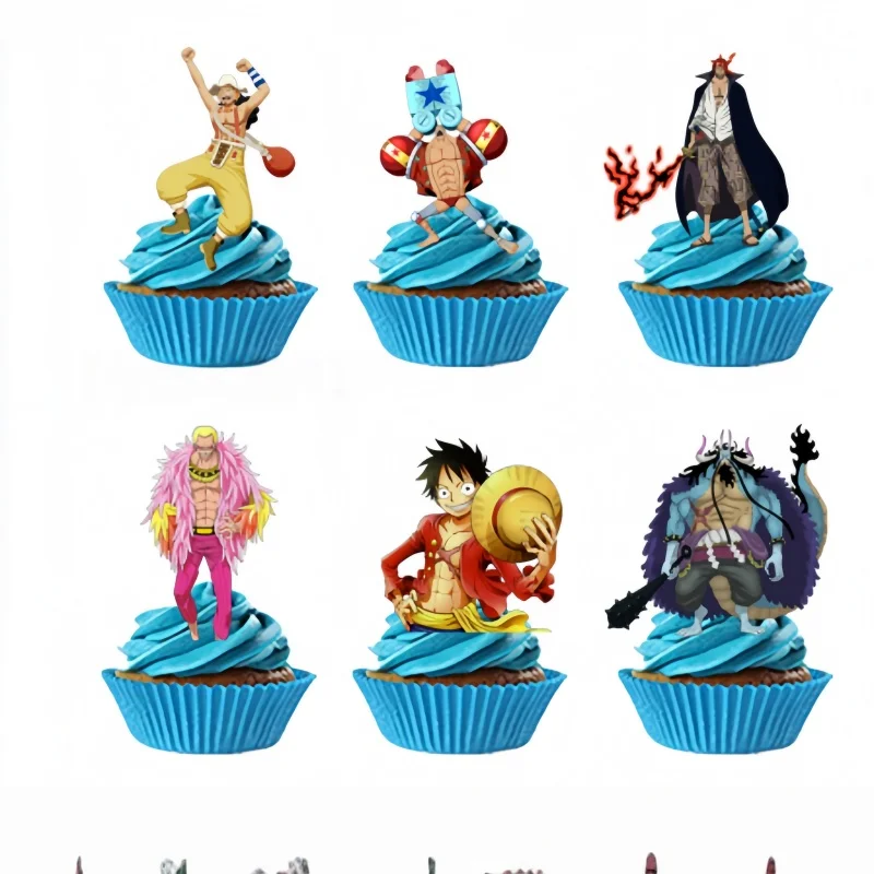 One Piece Themed Birthday Party Cake and Cupcake Toppers Set