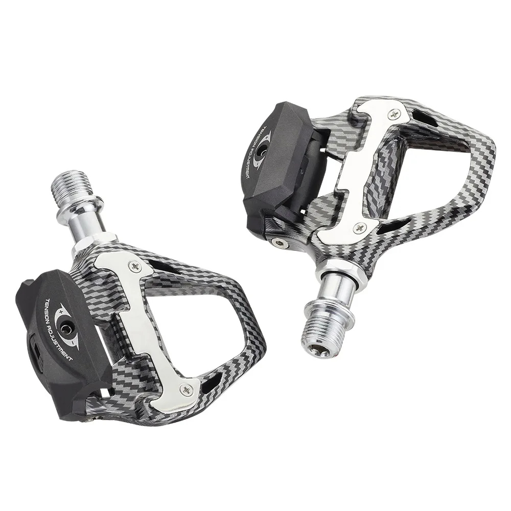Ultralight Carbon Fiber Road Bike Pedals Bicycle Self-locking SPDING System Sealed Bearing Bicycle Pedals Professional Footrest
