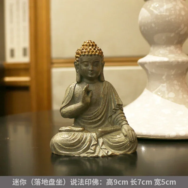 Meditando Baby Buddha Statue Garden Outdoor Buda Figurine Decor Zen Monk Sculpture Jardin Lawn Sitting Buddha Home Ornament