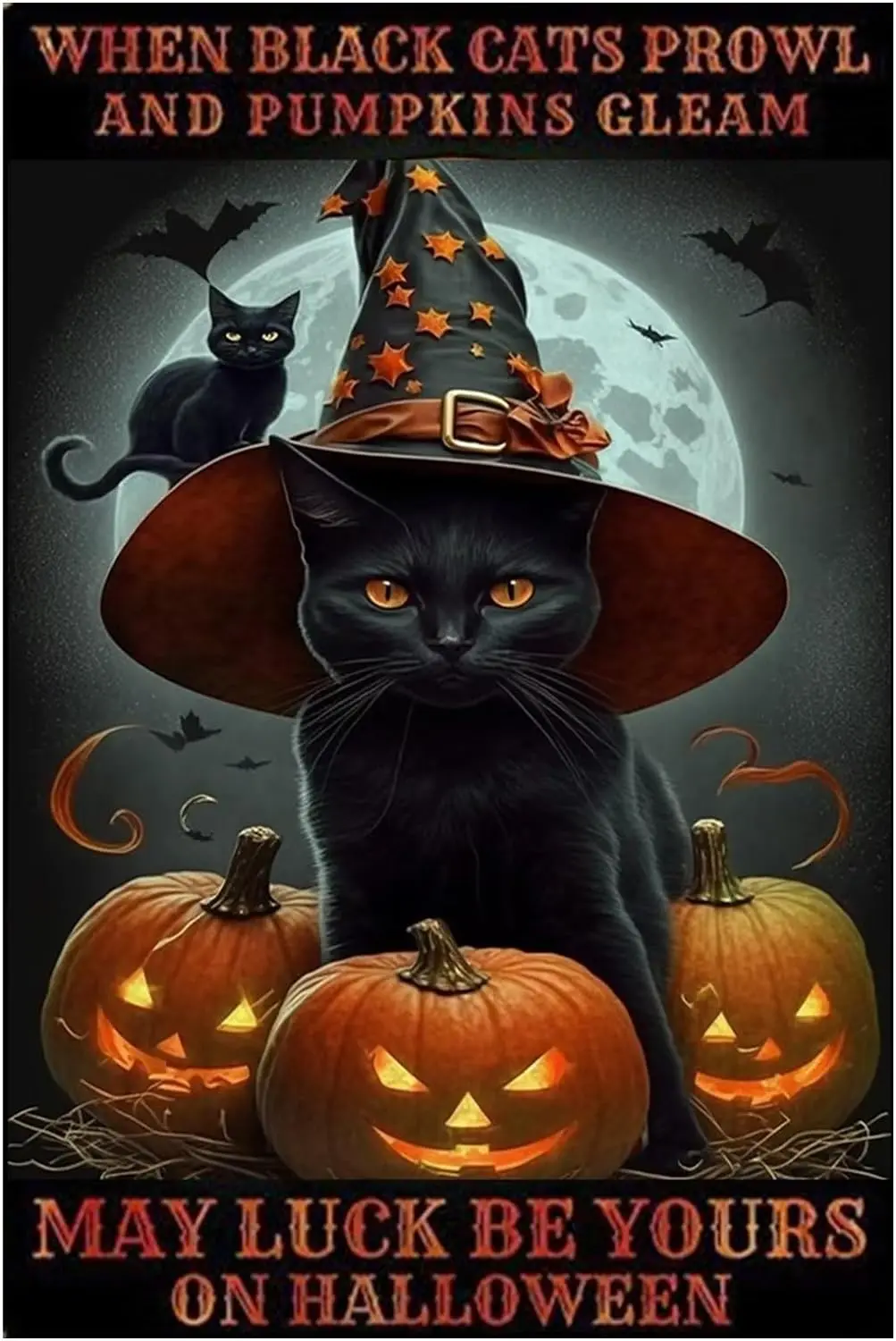 

Жестяные знаки, может быть удача на Хэллоуин, Ретро Декор, Осенние украшения для дома, Осенний декор, комнатный Настенный декор, Настенный декор 12x18 дюймов