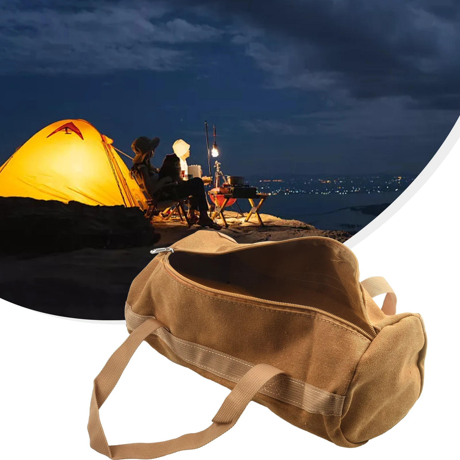 

Outdoor Camping Canvas Storage Bag Tool Bag Tableware Bag Travel Tool Storage Bag Camping Canvas Storage Bag