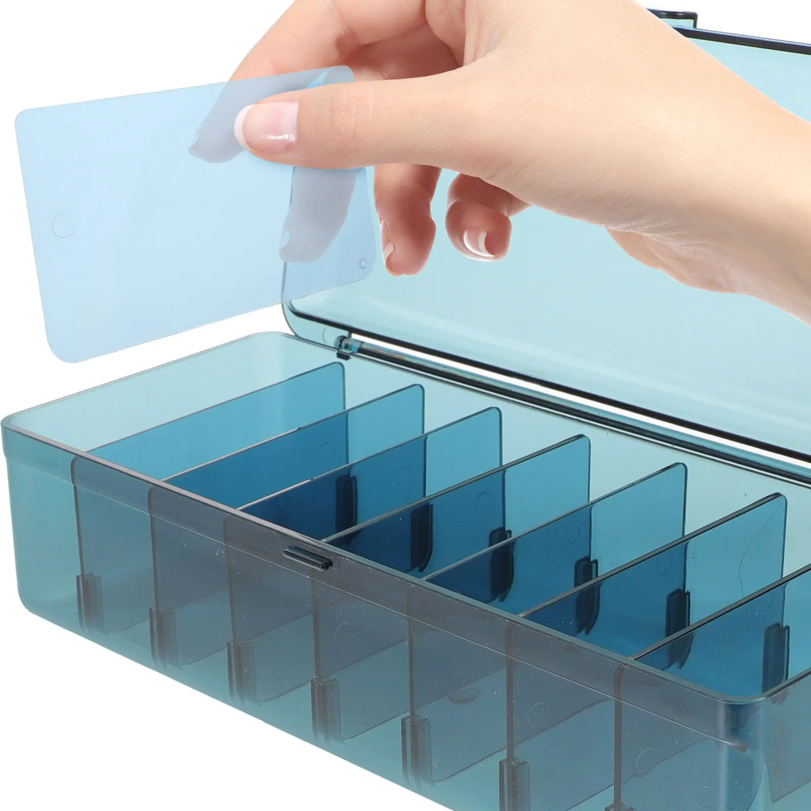 1세트 데이터 케이블 보관함 투명 정리함 데스크탑 코드 정리함 뚜껑 스트랩 정리용 랩 사무실 컴퓨터 전자제품용