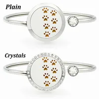 25mm Crystals Locket Diffuser Bangle Stainless Steel Aromatherapy Bracelet Perfume Locket Bracelet Free 10 Pads 1
