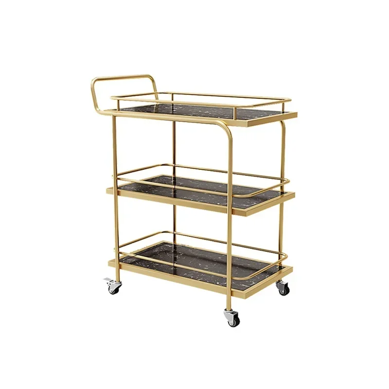 Rolling Serving Cart Eu Style Dessert Trolley Beverage Push Cart for Hotels Restaurants Portable Bar Cart for Home and KTV