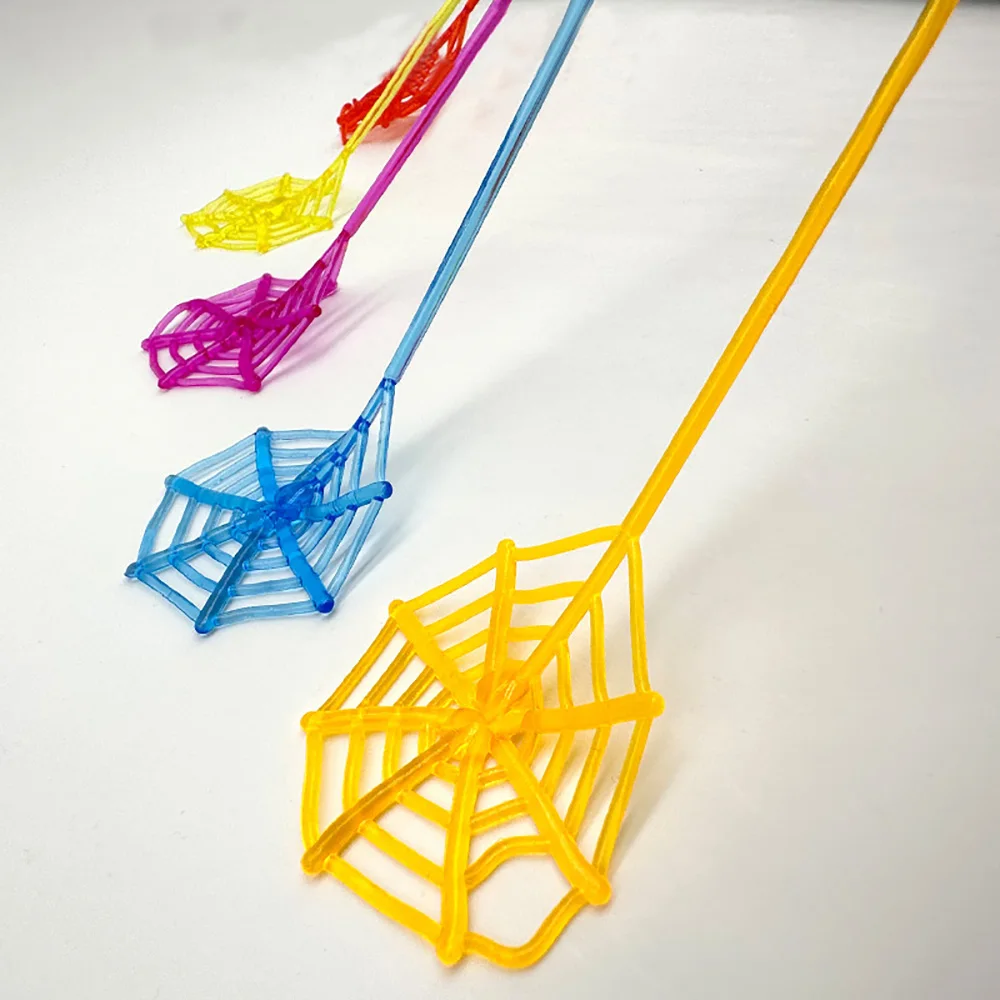 12pcs Fun Stretchable Sticky Spider Web Halloween Wall Climbing Small Toys Great for Kids Birthday Party Favors Prizes Gift