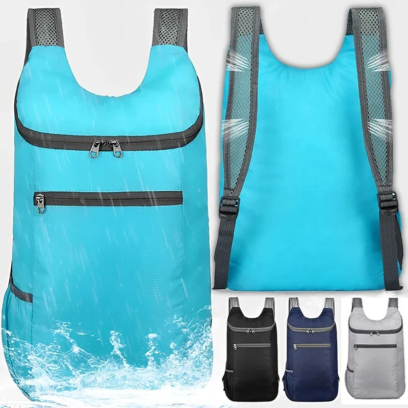 Men's and Women's Outdoor Sports Waterproof Foldable Backpack Large Capacity Portable Camping and Hiking Day Bag