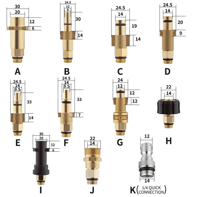 Adapter For Snow Foam Lance 1/4 Quick Connection High Pressure Wash Machine Karcher Lavor Bosch Nilfisk Huter Kranzle 4