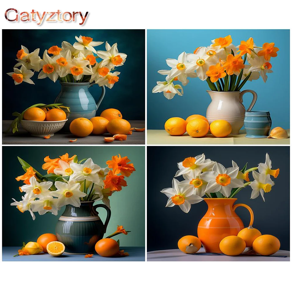 

GATYZTORY Flower DIY Picture By Numbers For Adults Kits Handmade 60x75cm Home Decor Wall Acrylic Paint Craft Unique Gift