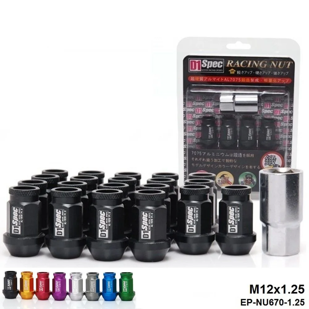 EPMAN-D1 Spec Jdm Racing Wheel Lug Nuts M12 X 1.25MM / M12 X 1.5MM 20PCS For Nissan Subaru Suzuki EP-NU670