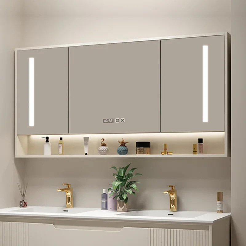 bathroom smart mirror cabinet separately wall-mounted defogging bathroom mirror rack storage cabinet size custom