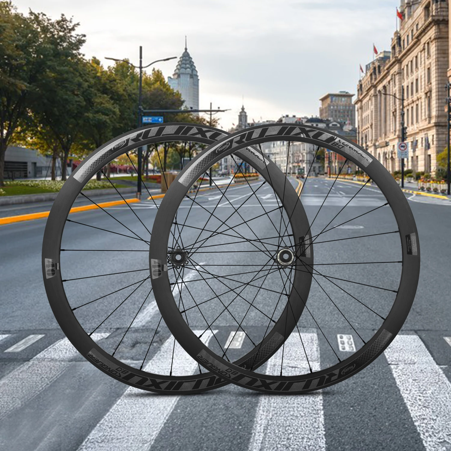 700C RUJIXU 36T ratchet Ultralight Wheelset 30/40/50mm Height Road