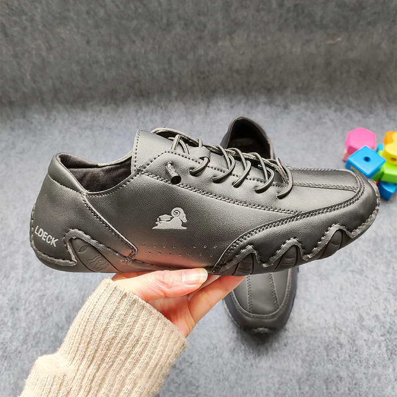 Men's Sports Shoes Comfortable Casual Shoes New 2024 Breathable Outdoor Leather Shoes Anti slip Motorcycle Boots Running Shoes