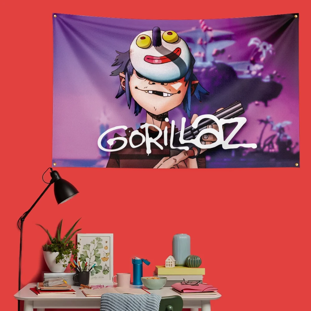 Gorillaz-Inspired Rock Music Flag - Large Decorative Banner