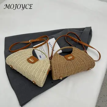 Women Crossbody Bags Handmade Summer Woven Shell Hand-Woven Bag Fashion Holiday Casual Simple Elegant Lady Beach Purse