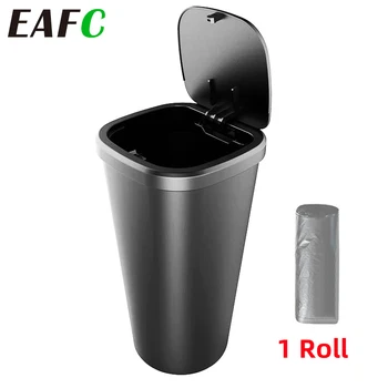 EAFC Pattumiera per auto Organizzatore automatico Borsa portaoggetti Pattumiera per auto Posacenere Custodia antipolvere Fare clic sulla copertura aperta