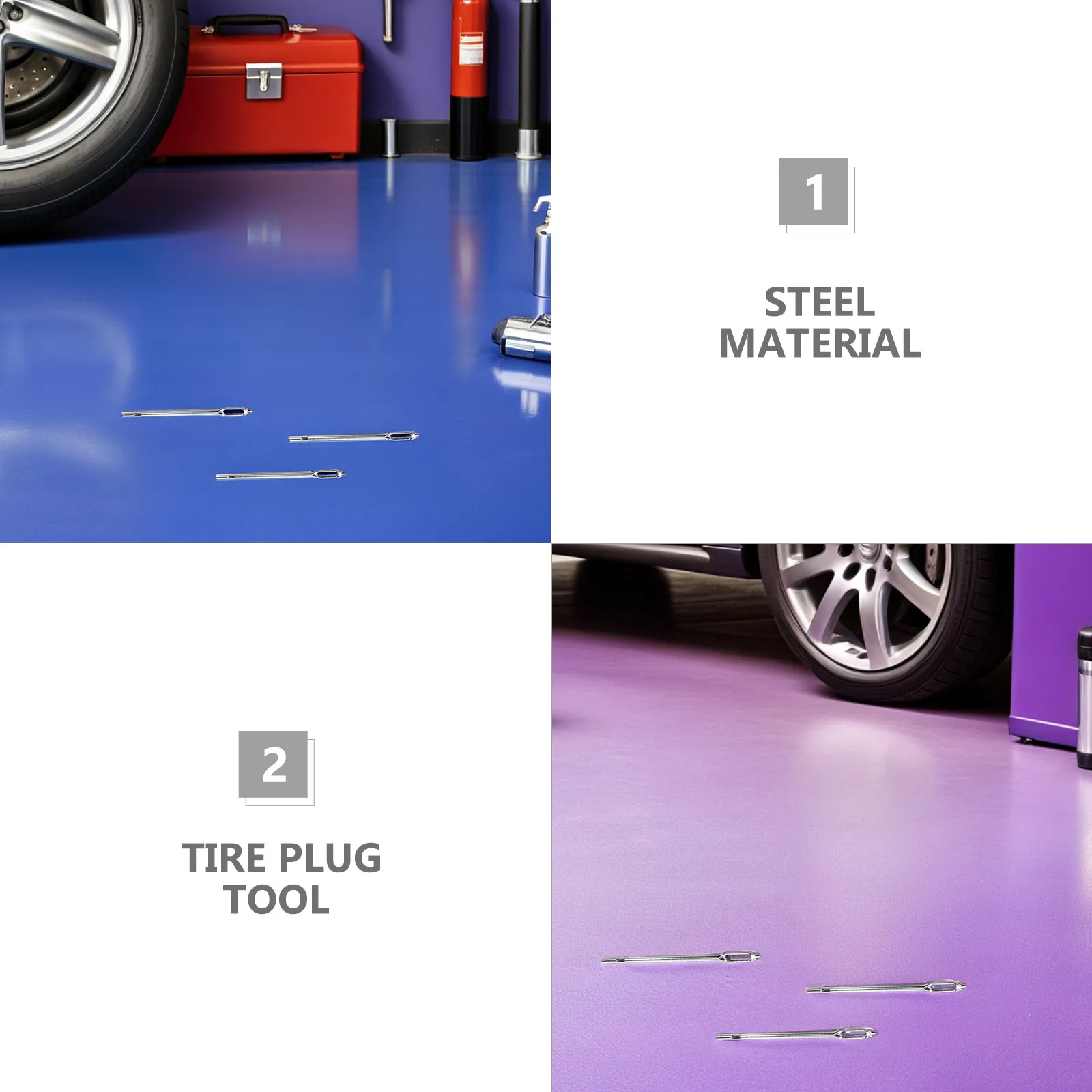 5종 타이어 수리 도구 키트, 트럭, 자동차, 오토바이용 고강도 비상용 폭발 타이어 수리 용품, 스플릿 아이 니들 포함