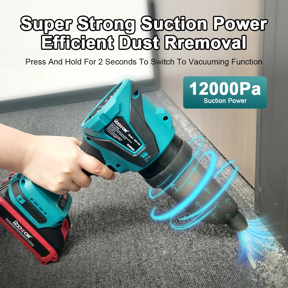 3200W 강력한 휴대용 송풍기 350000RPM 터보 제트 팬 진공 청소기 3단계 무선 정원 청소 파워 블로워 도구 이미지 3