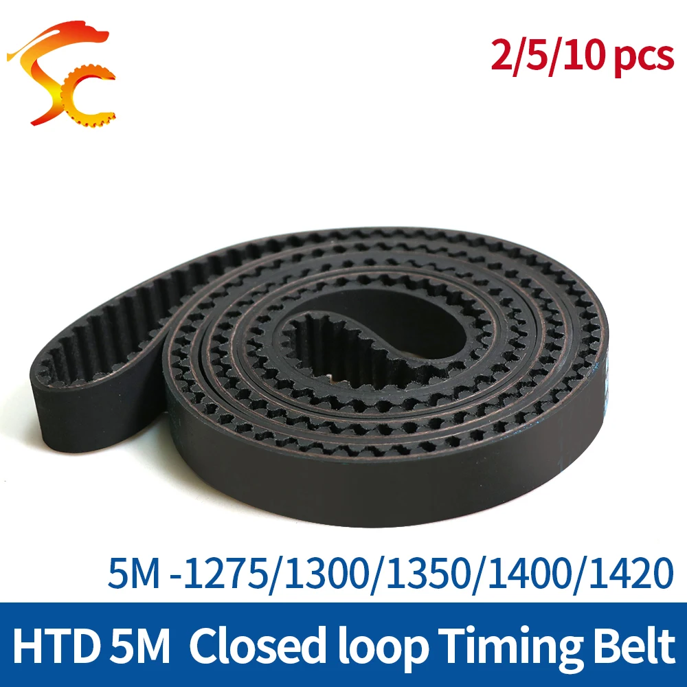 

HTD5M Timing Belt Length 1275 1300 1350 1400 1420mm Width 10/15/20/25mm 5M Closed Loop Synchronous Belts