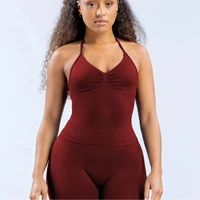 سراويل ضيقة للياقة البدنية للسيدات، قمصان رياضية برقبة رسن، سراويل يوجا طويلة سترات برقبة رسن، ملابس يوجا للجري في صالة الألعاب الرياضية 6