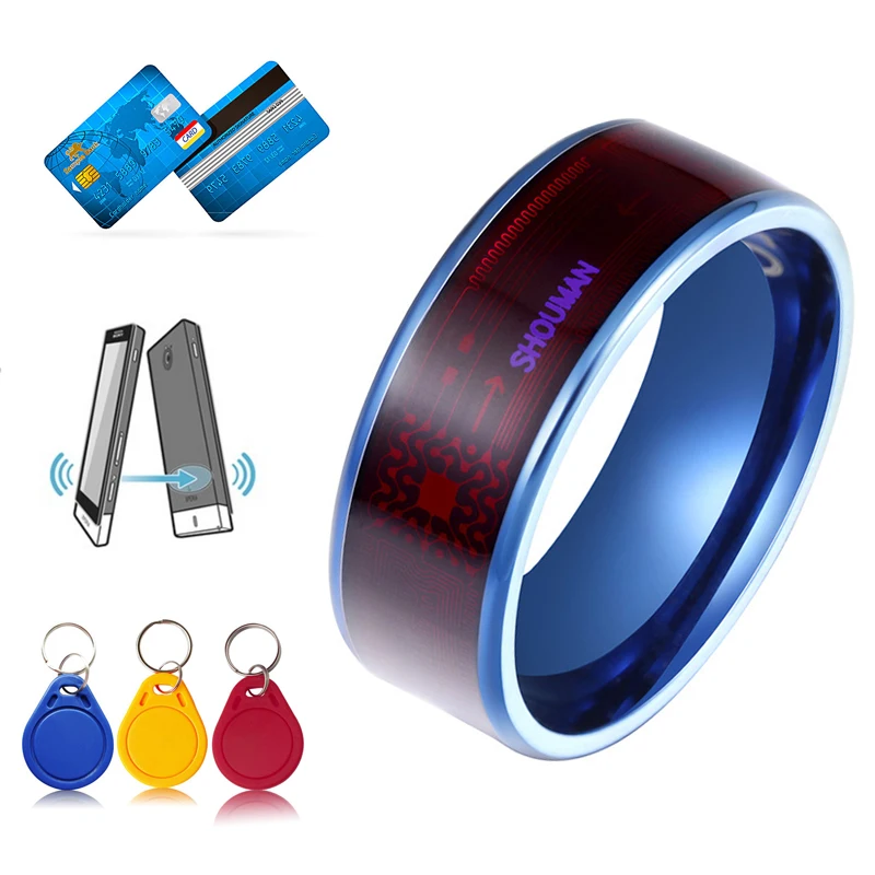 Fashion Men's Ring Magic Wear NFC Smart Ring Finger Digital Ring for  Android phones with functional couple stainless steel ring