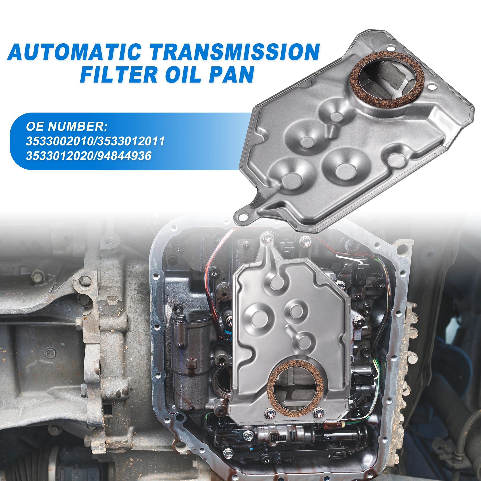UXCELL Automatic Transmission Filter Oil Pan for Toyota Corolla LE, LE Limited 1.6L L4-Gas 1985, 1986 3533002010