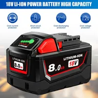 6 Pack 18V 8.0Ah Battery Replace For All Milwaukee M18 8000mAh Cordless Power Tools Lithium-Ion Battery Compatible With Milwauke - Image 3