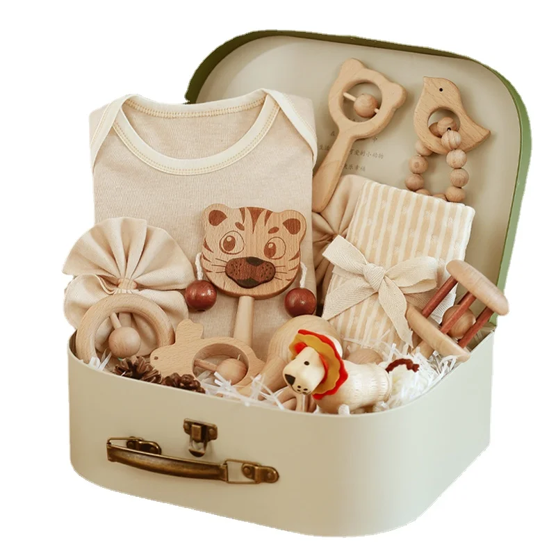 Zl Newborn Baby Gift Package One Month Old Baby Gift Bugs Bunny Meeting Etiquette Wooden