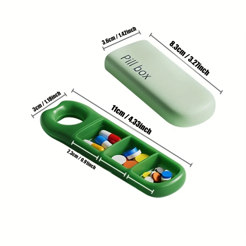 1pc Medication Organizer Box with Push-Lock Lid - Compact Pill Case, Portable Medicine Storage for Travel, Home, or On-the-Go