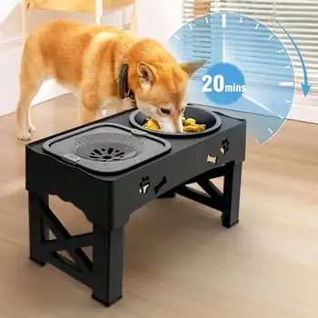 Raised Dog Bowl Stand Anti Slip Feet Double Feeder For Small Medium Large Dogs Cats Pet Bowls 1