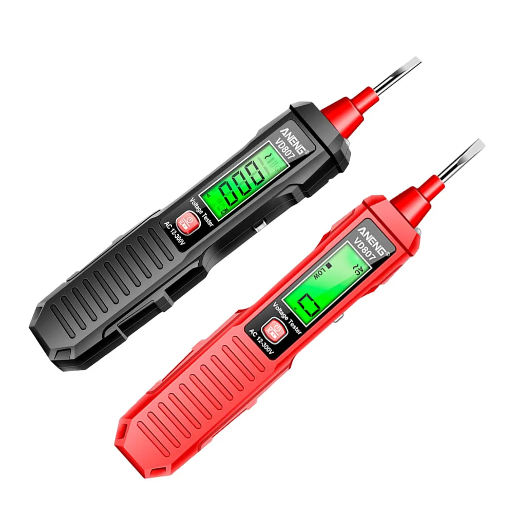 1pc VD807 Induction Power Digital Display Electric Test Pen Live Wire Test Sound Light Alarm Night Measurement Work Tools ht100 non contact ac voltage detector digital electroscope 12 1000v lcd display test pen break point check live wire detection